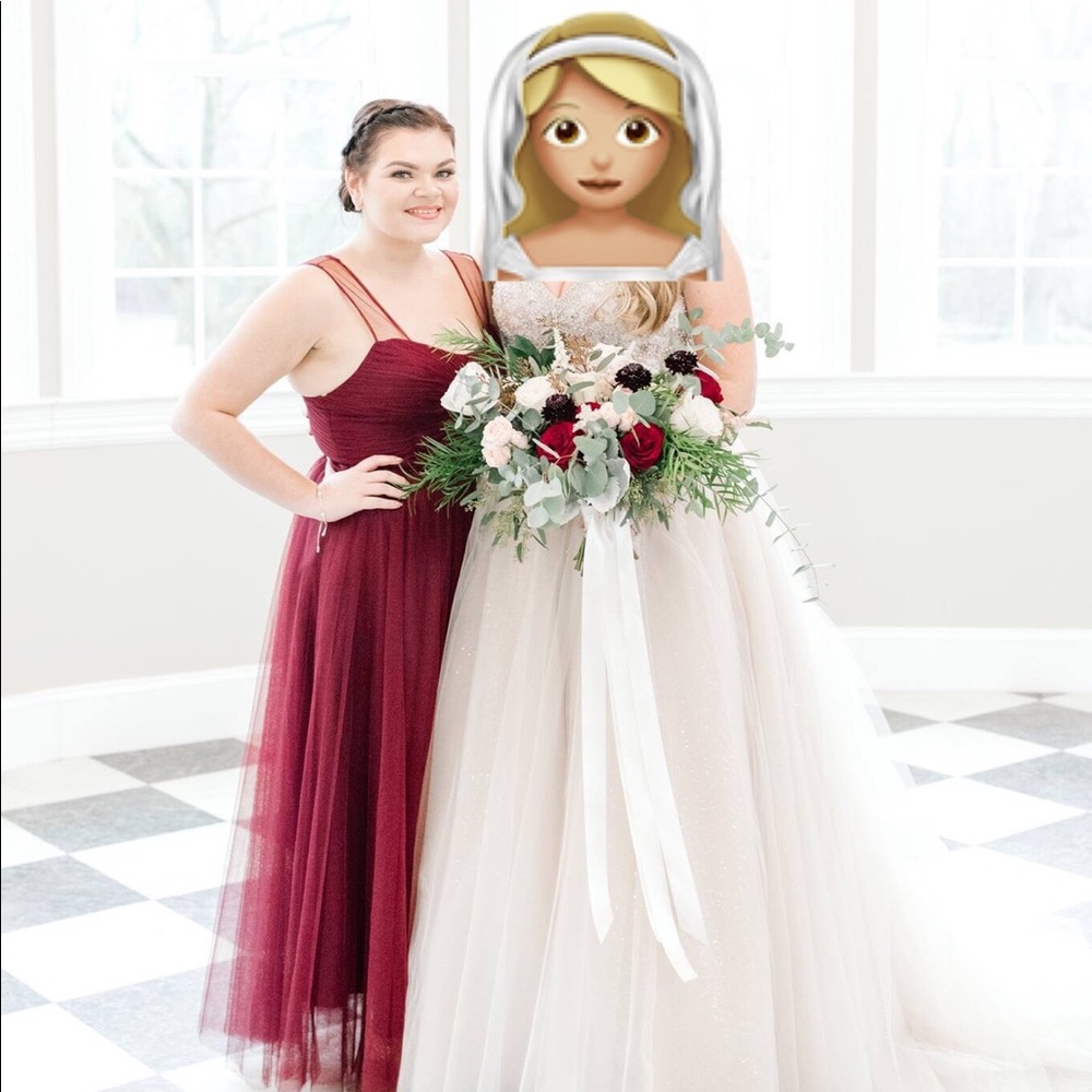 Revelry Pippa Tulle Bridesmaid Cabernet Dress 10